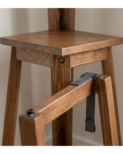 Zenware Corner Pine Plant Stand 6 Platform Walnut Finish - Detail view